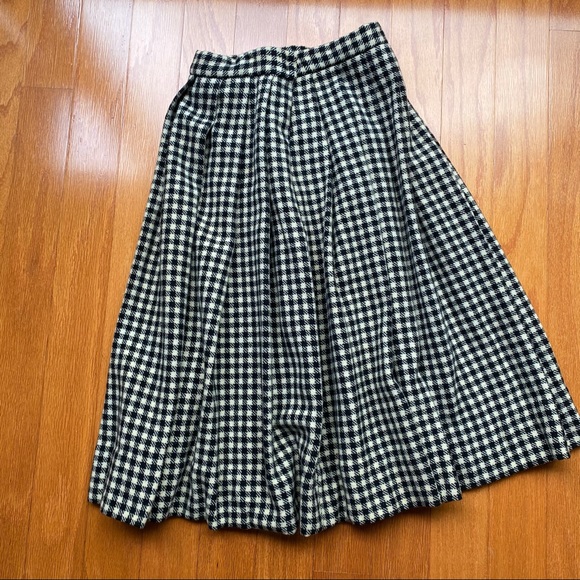 Vintage 70’s houndstooth wool pleated skirt - Picture 4 of 5